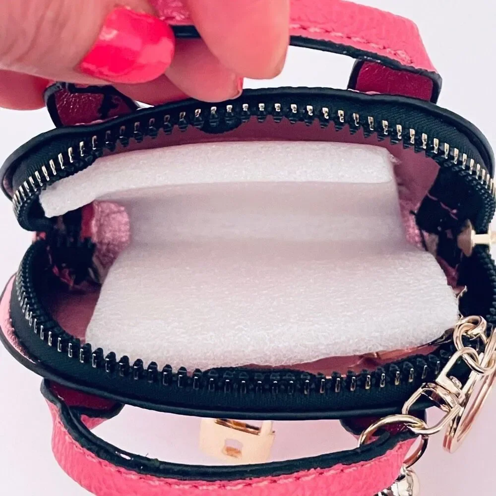 NWT Gorgeous Pink Pu Leather Purse Bag Charm Lobster Keyring Keyring Keyholder